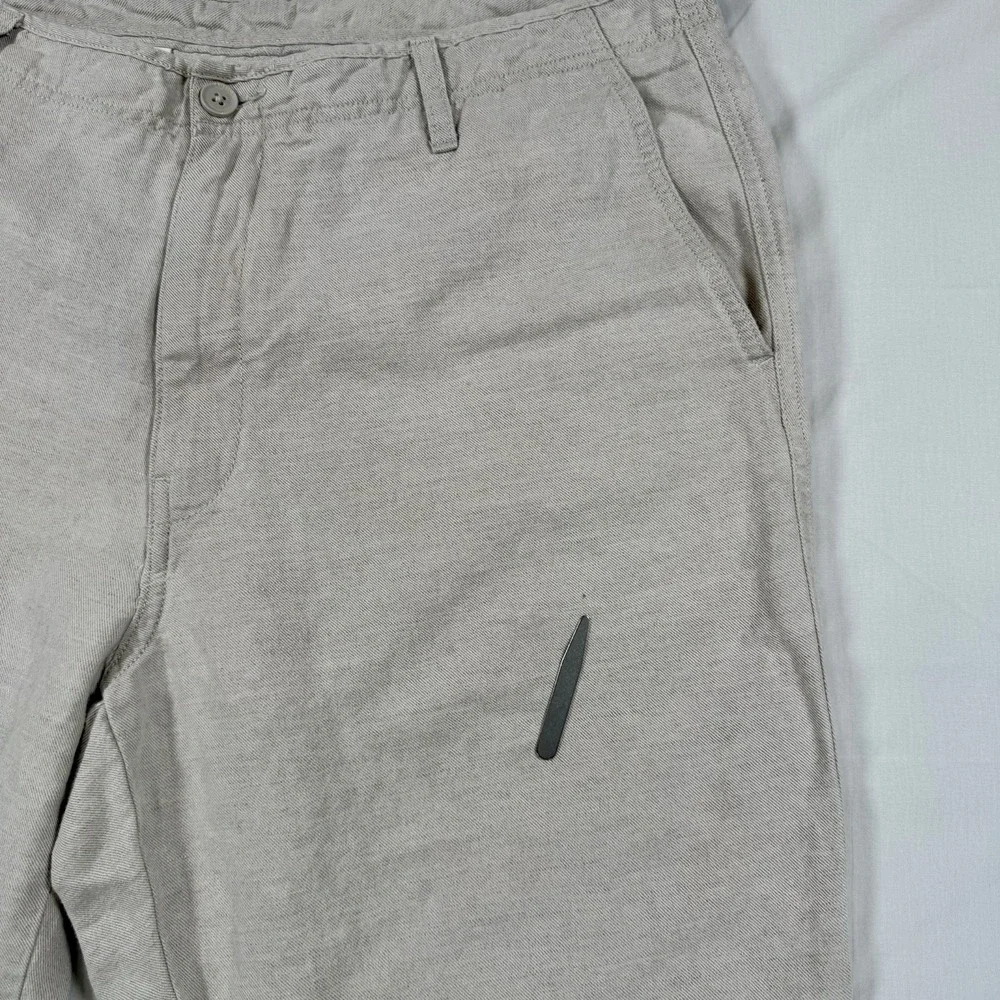 Nautica Men's 34x32 Beige Linen Cotton Pants Flat Front Chinos‎